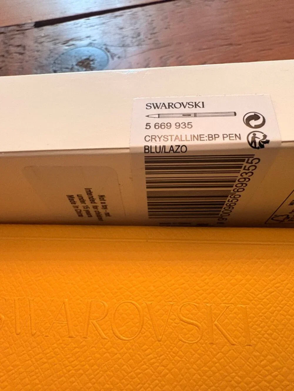 SWAROVSKI CRYSTAL CRYSTALLINE BLUE BP PEN NWT IN ORIGINAL BOX, SUEDE POUCH - Picture 4 of 6